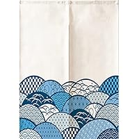 Amazon｜暖簾 藍染め のれん 和柄 和風 カラー 150cm 天然 草木染 70